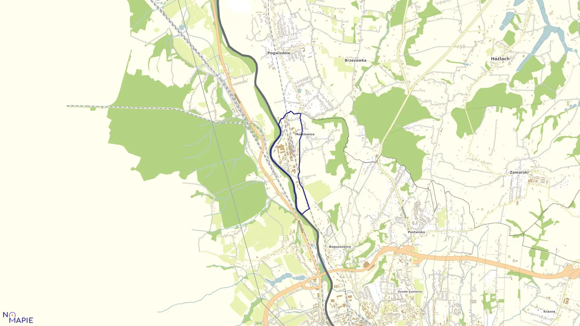 Mapa obrębu 78 w mieście Cieszyn